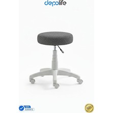 Tedy Yükseklik Ayarlı Ergonomik Ofis Kasiyer Sekreter Makyaj Tekerlekli Çalışma Taburesi