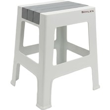 Tabanlı Ev Ofis Taburesi - 120 kg Taşıma Kapasiteli Kaymaz Banyo Taburesi - Çocuk Taburesi - 35X45X40 cm (Büyük Gri)