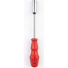 Uçlu Tornavida, Ergonomik Kırmızı Plastik Saplı, Metal Mil, Altıgen Somun Sıkıcı, Hobi ve Ev Tamiri Için (9 Mm)