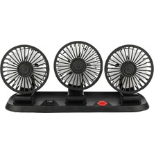 26291 FAN40 12 Volt Dc Çakmaklıklı Mini 3'lü Plastik Araç Fanı (3' Lü Fan)