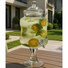 Litre Ayaklı Cam Sebil – Musluklu Içecek Dispenseri | Limonata, Detoks, Aromalı Su Sunumluk
