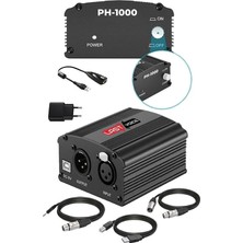 PH-1000 +48V Phantom Power Ses Kartı (Usb, Xlr Kablo ve Adaptör)
