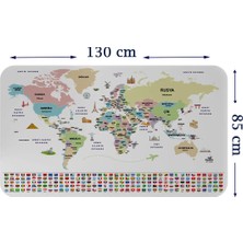 Uslucan Alışveriş Türkçe Ülke Bayrak Lı Eğitici Başkent Detaylı Atlası Dünya Haritası Duvar STICKER-85X130-3859