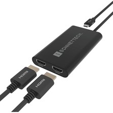 Usb-C - Dual HDMI 2.1 Adaptör – 60 Hz, Hdr, Hdcp, Tak ve Çalıştır Özellikli Iki 4K Ekranı Destekler, Thunderbolt 4/3, Macos ve Windows ile Uyumlu, Profesyonel Uygulamalar Için Ideal