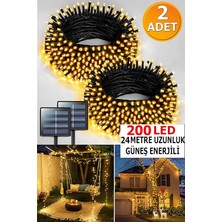 Enerjili 10 Metre 100 LED Dış Mekan Dekoratif Bahçe Işık Zinciri Sıcak Beyaz, 8 Farklı Işık Modu, Solar LED Aydınlatma Balkon, Çit, Ağaç, Teras ve Yılbaşı Süsleme (【2 Paket】)
