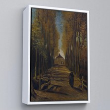 Uslucan Alışveriş Ahşap Çerçeveli Vincent Van Gogh - Sonbaharda Kavaklı Yol Tablo - Avenue Of Poplars In AUTUMN-7473