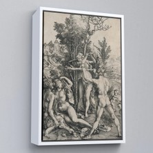 Uslucan Alışveriş Ahşap Çerçeveli Albrecht Dürer - Herkül Yol Ayrımında Tablo - Hercules At The CROSSROADS-7326