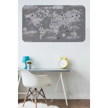 Uslucan Alışveriş Eğitici Dünya Haritası Dünya Atlası Çocuk ve Bebek Odası Duvar Sticker -60X105-3811