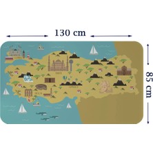 Uslucan Alışveriş Eğitici ve Öğretici Cocuk Odası Türkiye Haritası Duvar STICKER-85X130-3877
