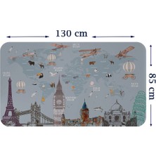 Uslucan Alışveriş Eğitici Dünya Haritası Dünya Atlası Çocuk ve Bebek Odası Duvar STICKER-85X130-3820