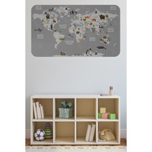 Uslucan Alışveriş Eğitici Dünya Haritası Dünya Atlası Çocuk ve Bebek Odası Duvar STICKER-60X105-3794