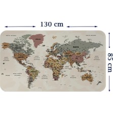Uslucan Alışveriş Türkçe Eğitici Ülke ve Başkent Okyanus Detaylı Atlası Dünya Haritası Duvar STICKER-85X130-3838