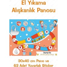 ve Eğitici El Yıkama Eğitimi Sticker Panosu 30 x 40 cm
