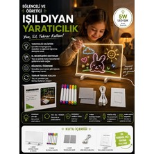 Işıklı Akrilik Yazı ve Çizim Panosu – 7 Renk Kalemli, Silinebilir, USB Güçlü Dekoratif Dıy Çizim Tahtası