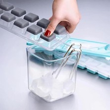 Silikon Tabanlı Kapaklı Pratik Kokusuz Buzluk, Buz Kalıbı, Silikon Tabanlı Buz Kalıbı, Pratik ve Esnek Silikon Tabanlı Buzluk Seti (Bpa Içermez)