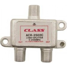 Class 2'li Splitter 5-2500 MHz Giris 2 Çıkıs Kablo Tv Uydu Anten Çoklayıcı ACR 2502C
