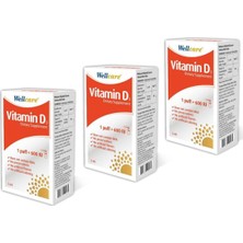 Wellcare Vitamin D3 600 IU 5 ml Sprey x 3 Adet Hızlı Emilim Sağlayan Takviye Edici Gıda