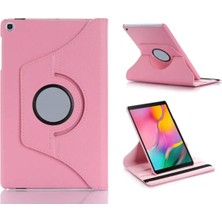 Samsung Galaxy Tab A8 T290 Yatay ve Dikey Standlı 360 Derece Döner Tablet Kılıfı Kumpembe