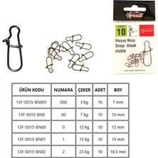Captain 5015 Sahte Balık Klipsi Snap Inox 10LU Paket Black Nikel