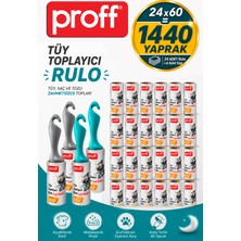 proff Tüy Toplayıcı 24 Lü Yedek Rulo ve 4 Adet Aparat (24X60 = 1440 Yaprak)