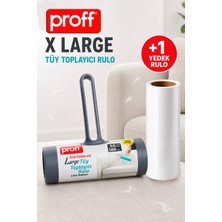 proff x Large Geniş Yüzey Tüy Toplayıcı Rulo + 1 Adet Yedek Rulo Seti (60 Yaprak)