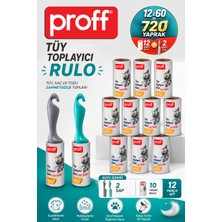 proff Tüy Toplayıcı 12 Li Yedek Rulo ve 2 Adet Aparat (12X60 = 720 Yaprak)