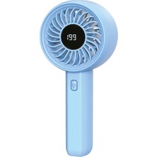 Pileli Store Feny FN-F45 Mavi Tek Tuşla Ayarlanabilir Güç LCD Gösterge Elde Kullanım Dahili 1800MAH Bataryalı Type-C Şarj Girişli VANTILATÖR(1923)