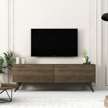 Givayo Mobilya Givayo Marbe Modern Tasarımlı Ceviz Renk TV Ünitesi Suntalam Malzeme 123x31x41 cm Boyutları