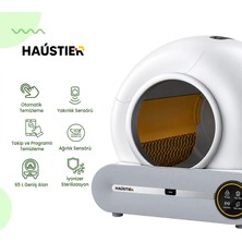 Haustier MSP-01 Akıllı Otomatik Kedi Tuvaleti, App Kontrol, 65LT Hazne, 9lt Çöp Haznesi, Iyonizer Koku Giderici
