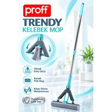 proff Trendy Kelebek Mop - Yüksek Emiş Güçlü Kolay Sıkma Mekanizmalı Temizlik Mopu