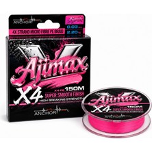 Fishack Ip Örgü Misina - 4 Kat - Anchor Ajimax 4x - 150MT - Pembe - 0.03MM