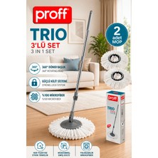 proff Trio 3’lü Set (Otomatik Sap + Mop Başlığı + 2 Mop Yedeği)