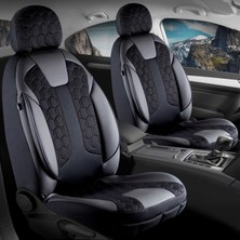 Şahinler Oto Aksesuar Volkswagen Polo Chrome Edition Deri Detaylı Oto Koltuk Kılıfı Ön Arka Set Cyrus Siyah