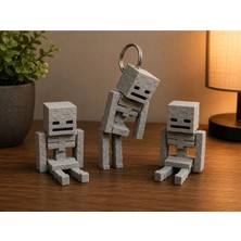 3doruk Minecraft Skeleton – Dekoratif Figür & Anahtarlık 4 Adet