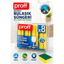 proff Klasik Oluklu Bulaşık Süngeri 8'li