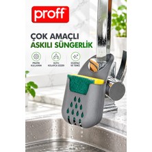 proff Çok Amaçlı Askılı Süngerlik - Mutfak ve Banyo Için Drenaj Delikli Musluk Organizeri