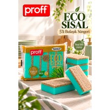 proff Eco Sisal 5'li Bulaşık Süngeri - %100 Doğal Sisal Lifi Çizmez Çok Amaçlı Sünger