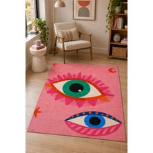 Rugs Modern Halı Siena Terra Özel Tasarım Kırmızı, Pudra ve Fuşya Ince Dokuma Salon Halısı
