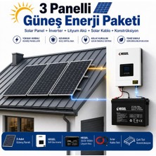 3 Panelli 3 Kw Güneş Enerji Sistemi 2560 Wh Depolama