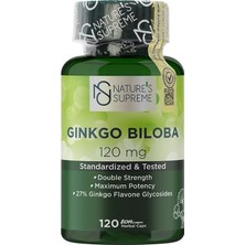 Nature's Supreme Ginkgo Biloba 120 Mg 120 Kapsül Standartlaştırılmış ve Test Edilmiş Yüksek Potansiyel