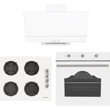 Alveus Newcastle 604T 3'lü Beyaz Ankastre Set A+ Enerji Sınıfı Modern Mutfak Uyumlu (F17 - GLS640 - 604T)