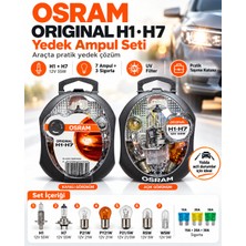 Osram Original H1 H7 Yedek Ampul Seti 12V 55W – 7 Ampul + 3 Sigorta, Taşıma Kutulu