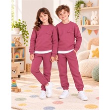 Babito Store Çocuk & Bebek Unisex Bisiklet Yaka Şardonlu Kışlık Sweatshırt Kreş Eşofman Takımı 3-8 Yaş