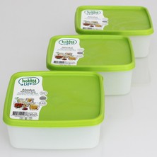 Hobby Life Alaska Nofrost Saklama Kabı 0,65 Litre Yeşil Kırılmaz Poliproplen 3'lü Set