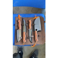 Bıçak Market El Yapımı Şef Bıçağı Seti, Kamp Bıçağı Seti, Çantalı Bıçak Seti, Verzalit Saplı Çantalı Bıçak Seti