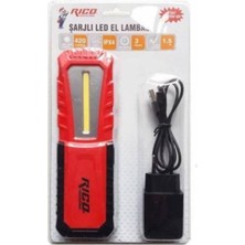 Rico RC0038 420 Lümen Şarjlı LED Lambası El Feneri Mıknatıslı Asmalı