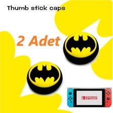 Feza Gamepad Batman Kabartma Desenli Analog Başlığı 2 ADET Nintendo Switch İçin Özel Tasarım