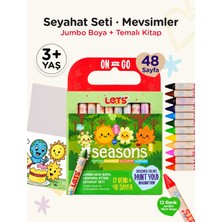 Keçeli Kalem Seyahat Seti – 10 Renk + Boyama Kitabı Mevsimler Temalı | Let's