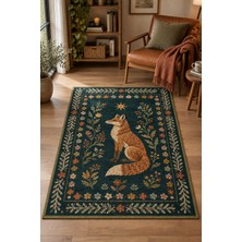 Rugs Modern Halı Liva Muse Özel Tasarım Turkuaz, Kahverengi ve Hardal Ince Dokuma Salon Halısı