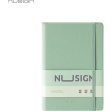 Nusign Nusıgn A5 Deri Dokulu Çizgili Defter 80 G/m² 96 Yaprak Yeşil